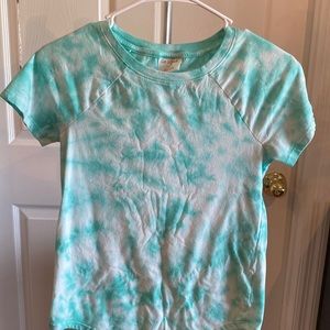 Blue and white tie-dye shirt